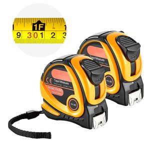 Paquete de 2 Cintas Métricas Retráctiles de 25 pies con Escala Dual, Estuche de ABS, Sistema Imperial/Métrico, Fácil de Usar para Longitudes de 5m, 7.5m y 10m - Product Image 6