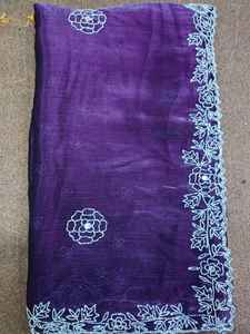 Saree en soie organza pure avec fil Zari paillettes travail chemisier de Style indien pièce pour mariages et fêtes vêtements pour femmes - Product Image 2