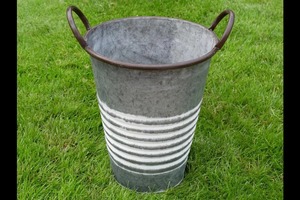 Indoor Galvanized <b>Planter</b> With Decorative Metal Finish For Houseplants <b>Succulents</b> Herbs Flowers Offices Cafes Restaurants - Product Image 4