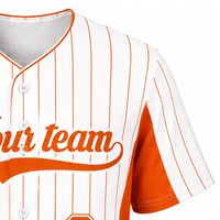 Maillot de baseball personnalisé orange et blanc pour homme, chemise d'équipe à boutons, uniforme athlétique léger, respirant et anti-humidité