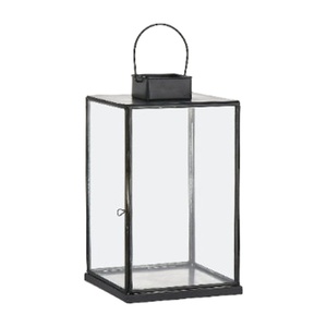 Lanterne vintage de luxe en métal noir géométrique tendance, pour l'intérieur et l'extérieur, porte-bougie moderne pour bougies chauffe-plat - Product Image 1