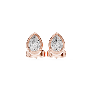 Pendientes de diamantes de laboratorio con corte de pera y bisel personalizado, acabado en oro blanco de 14K, plata de ley, forma de lágrima, para regalo de aniversario de bodas - Product Image 3