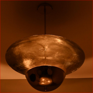 Lustre à disques en laiton chromé poli : Luminaire suspendu moderne à 4 lumières - Product Image 3