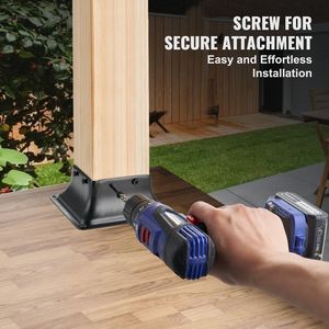 Soporte de poste de acero con recubrimiento en polvo de alta resistencia 4x4, 20 piezas, interno de 3.6"x3.6", compatible con anclajes de madera estándar y anclajes de hormigón - Product Image 4