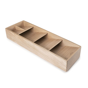 Organizador de cubiertos compacto de madera para cajones de cocina - Product Image 1