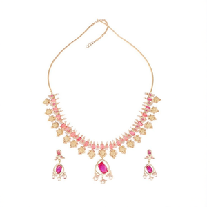 Fashion Jewelry Set Ram Lakshman <b>Ruby</b> Stone Embellished <b>Necklace</b> - Product Image 2