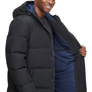 Veste parka à capuche extra longue en tissu, manteau d'hiver chaud et isolé, vêtement d'extérieur décontracté pour temps froid, veste à capuche épaisse et superposée - Product Image 6