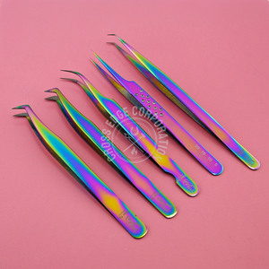 Isolation Hybrid Angle Lash Tweezer Professional Volume False Lash <b>Application</b> Tool Multi Shapes Non-Slip Grip Tweezers - Product Image 6