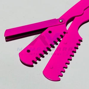 Professional Pink Stainless Steel Swing <b>Lock</b> Thinning Razor Replaceable Blade <b>Hair</b> Trimming Knife Barber Hairdressing Texture - Product Image 5