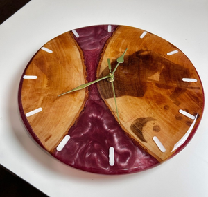 Glossy Finished Luxury Wooden & Epoxy Resin <b>Wall</b> <b>Clock</b> For Gifting & Homedecor Handmade <b>Modern</b> Time Piece For Restaurant Hotel - Product Image 1