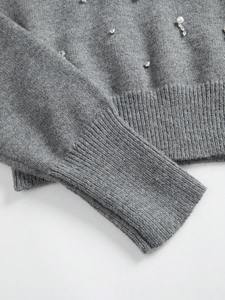Conjunto Deportivo de Punto Gris para Mujer, Suéter de Cuello Alto y Pantalones Anchos, Estilo Casual de Invierno, Fabricante OEM de Marca Privada - Product Image 6