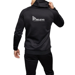 Sudadera con capucha de poliéster para hombre OEM con cremallera completa |   Chaqueta Deportiva para Exteriores, Lisa, con Logotipo Personalizado - Product Image 5