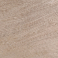 Table de salle à manger ronde en bois d'acacia massif, finition beige sablée, avec base sur piétement, idéale pour bistrot, maison, cuisine ou restaurant