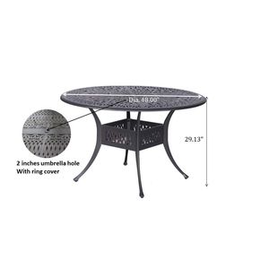 48 \ "tavolo da pranzo con Patio esterno in alluminio Design rotondo con caratteristiche per la notte di Dessert - Product Image 2