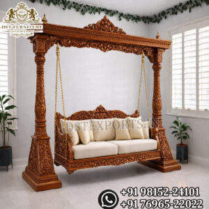 Columpio Tradicional Turco para Hogares Indios, Acabado Dorado Exclusivo, Tallado Elaborado, Juego de Jhula, Compre el Onjhal de Madera Más Vendido en EE. UU. - Product Image 2