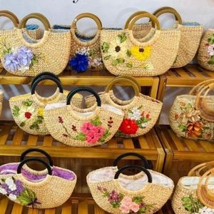 BEST SELLER Eco Friendly Water Hyacinth <b>Woven</b> <b>Bag</b> Sustainable Beach Shop Carry Tote Lightweight Plant Fiber Grocery Storage - Product Image 4