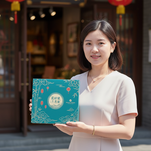 High Quality Custom Printing Personalized <b>Box</b> Mid Autumn Festival Mooncake Gift Packaging <b>Box</b> with Rigid Paper Structure - Product Image 3