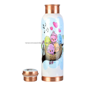 Pure Printed Copper Water <b>Bottle</b> Wholesale High Quality Enamel Drinkware Copper Vessel Free Reusabl for Good Health Beneficial - Product Image 1