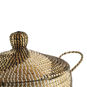 <b>Large</b> Handwoven Seagrass Laundry Basket with Lid Accent, High-Quality Vietnam Craftsmanship Wholesale Storage <b>Bin</b> - Product Image 5