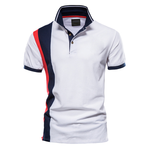 เสื้อโปโลผู้ชายสีตัดกัน แขนสั้น คอปก สวมใส่สบายๆ - Product Image 3
