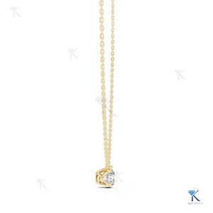 Lab Grown Diamond 1.00 CT Solitaire Station Necklace 14K 18K <b>Solid</b> <b>Gold</b> Dainty Minimalist Women's Jewelry Wedding Anniversary - Product Image 6
