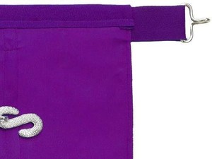 Member Council Apron White <b>Purple</b> Grosgrain Masonic Regalia Ceremonial Lodge Apron Premium Freemason Regalia Embroidered Design - Product Image 4