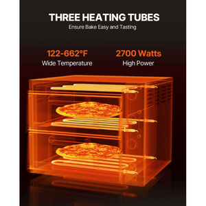 Forno Elettrico Commerciale da Banco per Pizza da 14 Pollici con 2 Teglie, 4 Manopole, Doppio Strato, Forno e Tostapane da Banco - Product Image 5