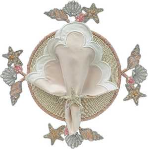 Luxury High End Handmade <b>beaded</b> <b>Placemat</b> 'Sea Shells' - Product Image 5