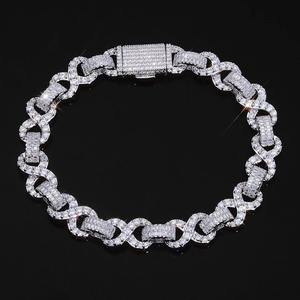 Luxury 925 Silver Rhodium Plated Diamond <b>Bracelet</b> Baguette Cut Channel Setting Chain Link Unisex Everyday Wear - Product Image 1