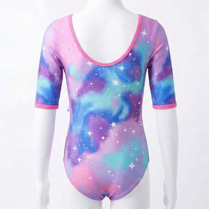 Conjuntos de Leotardos Personalizados de Manga Corta para Niñas con Cierre de Lazo, Diseño Sublimado Brillante, para Entrenamiento - Product Image 2