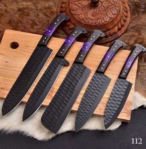 Handmade Stainless Steel <b>Knife</b> <b>Set</b> -5 Pcs Kitchen <b>Knife</b> <b>Set</b> With Leather Roll Bag With Wood & Resin Handle 100% High Quality - Product Image 2