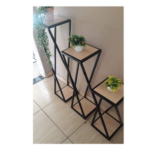 Contemporary Metal Plant <b>Pot</b> <b>Stand</b> with Durable Structure for Indoor Outdoor Garden Balcony Living Room Planter Holder - Product Image 1