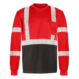 Wholesale Hi Vis High Reflective Tape T-<b>Shirts</b> Breathable Long Sleeve Safety Construction Working T-<b>Shirts</b> for Men - Product Image 5