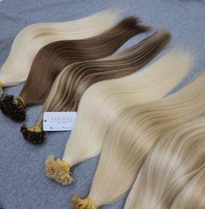 Extensiones de cabello humano 100% con punta plana superventas, cabello alineado con cutícula, longitud personalizada, estilo Natural - Product Image 1