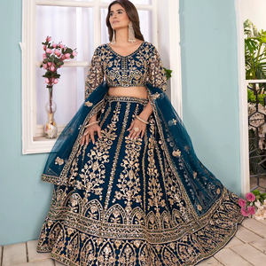 Indian Traditional Ethnic Wear Women's Fancy Butterfly Net <b>Material</b> Lehenga Choli Heavy Embroidery Sequence Work Recycled Party - Product Image 1