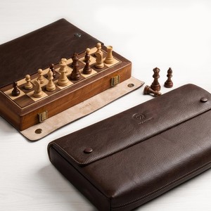 Wholesale Vintage Elm <b>Wood</b> Travel <b>Chess</b> <b>Set</b> | Handcrafted Wooden Board Games - Product Image 1