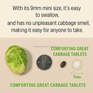 Comprimés d'extrait de chou 300mg, 200 unités, Complément alimentaire pour la santé des cheveux pour adultes, Naturel, Végétalien, OEM Corée, Durée de conservation 24 mois - Product Image 3