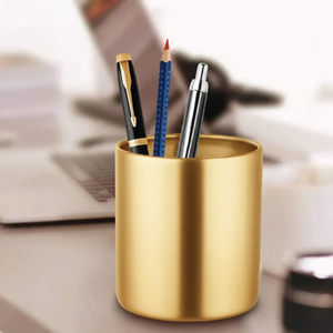 Awesome Brass Pen Holder Superior Office Desk Organizer Lowest Price Pen Stand Display for Home Office <b>Table</b> Use - Product Image 1