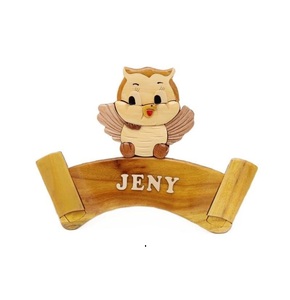 Wholesale Personalized Wooden <b>Name</b> Sign <b>Plate</b> for Baby Room Decor <b>Door</b> Hanging Plaques Intarsia Woodcraft from Vietnam No Letter - Product Image 4