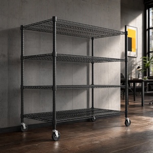 Heavy Duty Black Stainless Steel 4 Layer <b>Kitchen</b> <b>Storage</b> Rack Durable Multi Tier Organizer <b>Shelf</b> for Home <b>Kitchen</b> At Cheap Price - Product Image 4