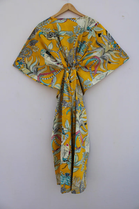 Vestido Kaftán Informal de Verano con Estampado Floral Tropical, sin Mangas, de Algodón, para Mujer, Ropa de Playa, Estilo Asia Pacífico - Product Image 2