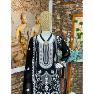 Ensemble Dupatta haut et bas de soirée pour femmes de créateur - Product Image 3