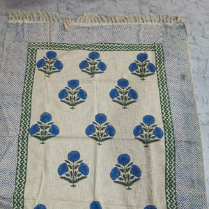ผ้าห่มชายหาดพิมพ์ลายดอกไม้สวยงามทันสมัย ทำมือด้วยเทคนิคการพิมพ์บล็อกแบบคัดดี ผ้าฝ้าย 100% เหมาะสำหรับปิกนิก - Product Image 1