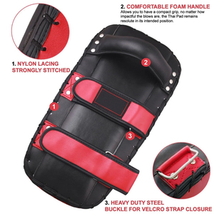 แผ่นรองเตะแบบโค้งหนัง PU สำหรับฝึกซ้อม MMA แบบ OEM สั่งทำพิเศษ ทนทาน พร้อมที่รองแขนเย็บสองชั้น - Product Image 2
