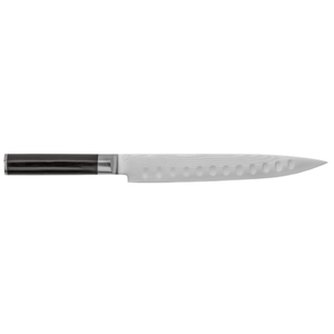 Cuchillo de trinchar hueco de 9 pulgadas de acero de Damasco con mango de madera Pakka para jamón asado, pavo y pechuga - Product Image 1