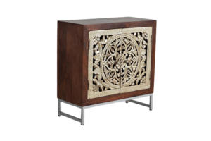 ตู้เก็บของห้องนั่งเล่นสไตล์คันทรีอเมริกัน ทำจากไม้เนื้อแข็งแกะสลักด้วยมือ ตู้ไซด์บอร์ดสไตล์ลอฟท์อุตสาหกรรม เฟอร์นิเจอร์ตกแต่งบ้าน - Product Image 2