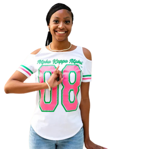 T-shirt décontracté pour femme en coton premium avec épaules dénudées et motifs graphiques imprimés - Product Image 6