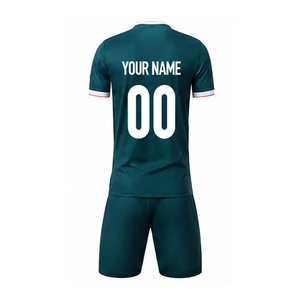 Meilleur fabricant d'uniformes de football personnalisés imprimés par transfert thermique pour adultes, ensemble d'été à séchage rapide 100% polyester, nom et numéros d'équipe - Product Image 2