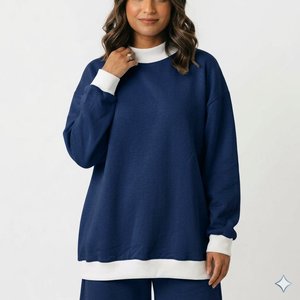 Sudadera Oversize Premium Personalizada para Mujer, Estilo Cuello Alto, Suave, Informal, Venta al por Mayor, Moda Otoño - Product Image 6