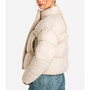Vêtements d'hiver personnalisés 2027, veste matelassée courte pour femme, veste à capuche courte, veste à bulles, veste matelassée - Product Image 2